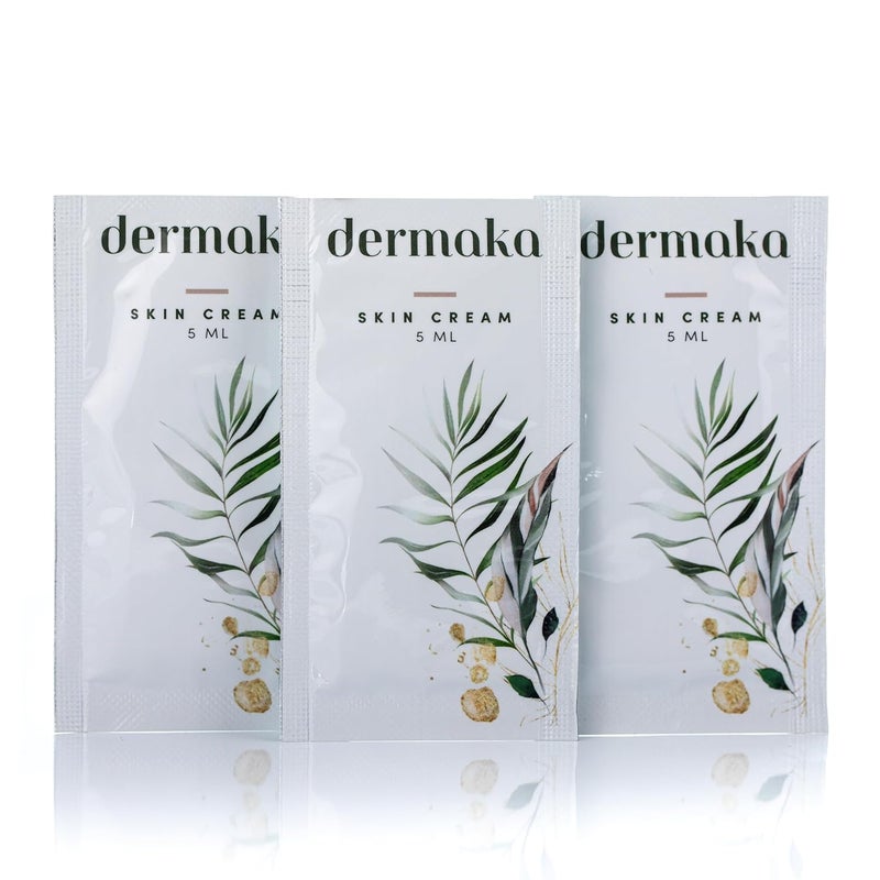 Dermaka 5ml 25 Packets AllNatural Skin Cream Moisturizing Lotion Formulated by a surgeon to aide in healing skin White