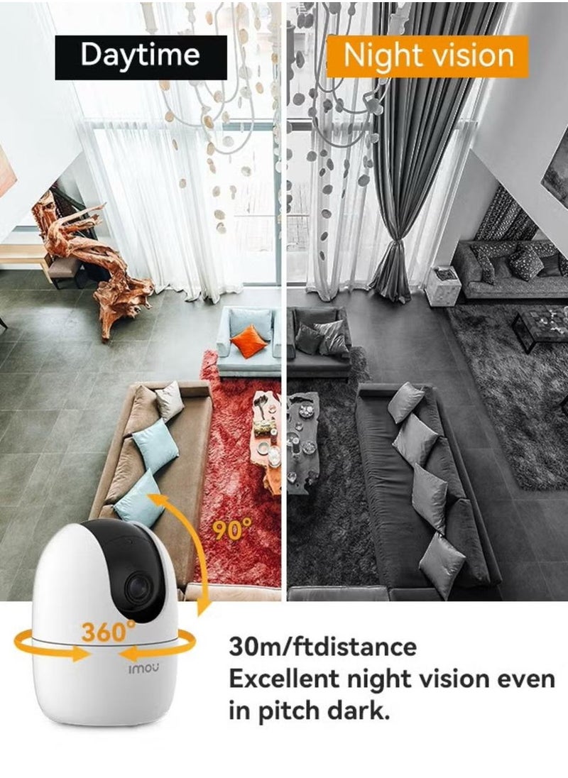ايمو كاميرا Ranger 2 داخلية بتقنية WiFi 2K Live، تقريب رقمي 8x، تحريك آلي مع عرض تغطية 360 درجة، كشف دقيق عن البشر والحيوانات الأليفة، رؤية ليلية ذكية (حتى 10 أمتار)، وضع الخصوصية، تتبع ذكي، محادثة ثنائية الاتجاه، فتحة MicroSD (حتى 256 جيجابايت)  - Image 5