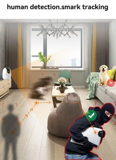 IMOU Ranger 2 Indoor WiFi 2K Live Cam, 8x Digital Zoom, Motorized Pan and Tilt with 360° Coverage View, Accurate Human and Pet Detection, Smart Night Vision (Up to 10m), Privacy Mode, Smart Tracking, Two-Way Talk, MicroSD Slot (up to 256 GB)  - Image 3