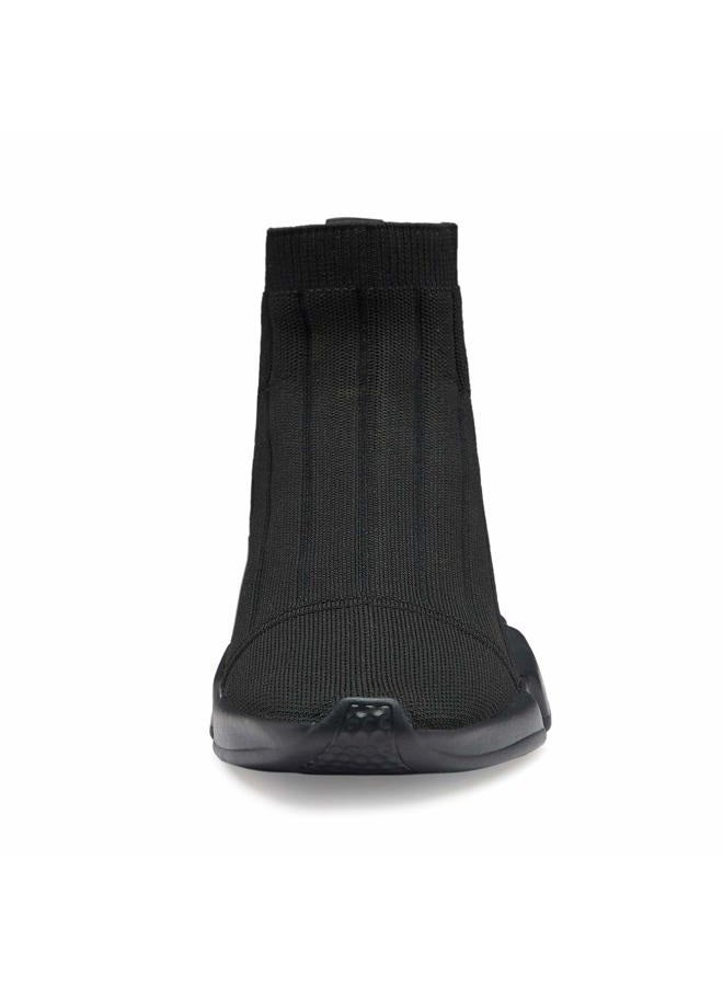 Casbeam Women's Running Knit Comfortable Lightweight Breathable Casual Sports Shoes Fashion Sneakers Slip-On Walking Shoes All Black Size 7 - Image 3
