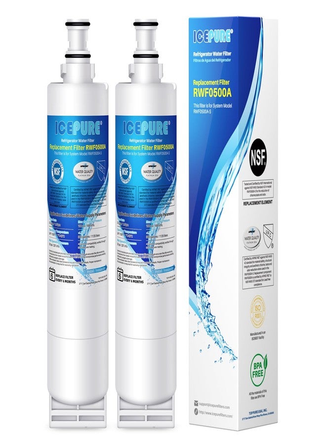 ICEPURE فلتر مياه ثلاجة ICEPURE 4396508 بديل لفلتر EveryDrop 5، EDR5RXD1، Whirlpool 4392857، NL300، 4396510، 4396509، 4396547، LC400V، 4396510p، WF-NLC240V، PNL240V، عبوة من قطعتين - Image 1