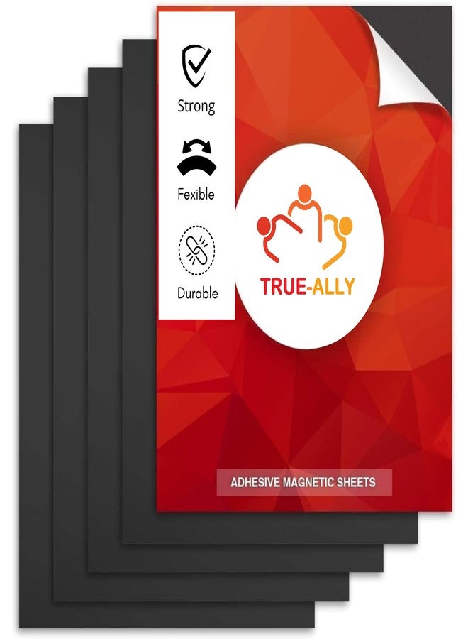 True-Ally 2 Pieces Self-Adhesive Magnetic Sheet | 12 Inch x 12 inch, 1mm Thick | Peel & Stick Magnet for DIY Crafts, Photos, & Artwork | Cut to Size | Not for Heavy Objects (12"x12") Pack of 2 - Image 1
