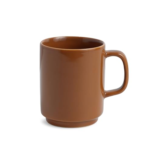 Shay Ceramic Mug, 1 Pc, Brown, 300ml | Glossy Finish | Ceramic Coffee Cup | Porcelain | Microwave Safe (Rise Mug - 1Pc - Brown) - Image 1