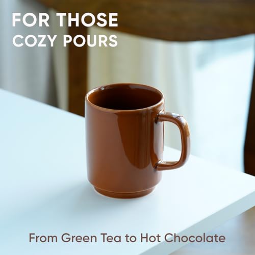Shay Ceramic Mug, 1 Pc, Brown, 300ml | Glossy Finish | Ceramic Coffee Cup | Porcelain | Microwave Safe (Rise Mug - 1Pc - Brown) - Image 2
