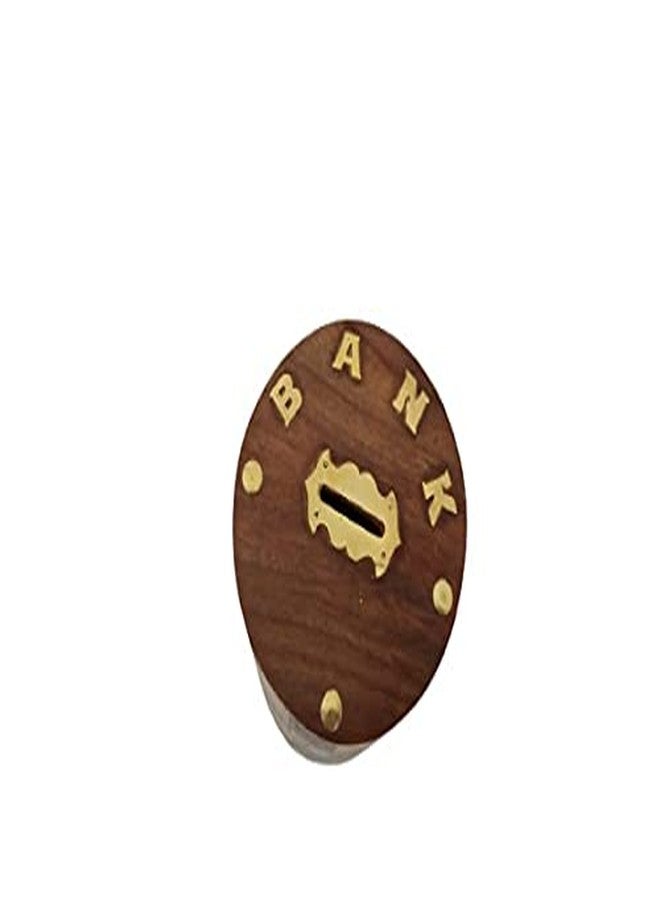 MITRIA TRADERS Piggy Bank for Adults Big Size Wooden Money Bank Coin Box for Kids with Screw Lock (7 x 4.5) inches, Gifts for Boys, Girls & Adult - Image 4