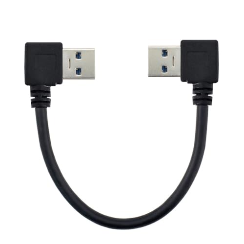 JSER USB 3.0 Type A Male 90 Degree Left Angled to USB 3.0 A Type Right Angled Extension Cable Dual Angled Type 20cm - Image 1