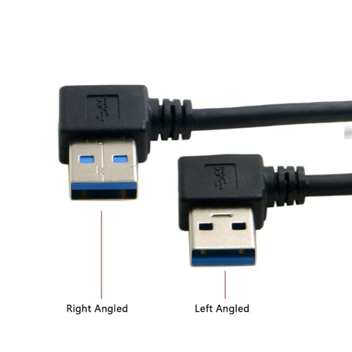 JSER USB 3.0 Type A Male 90 Degree Left Angled to USB 3.0 A Type Right Angled Extension Cable Dual Angled Type 20cm - Image 3
