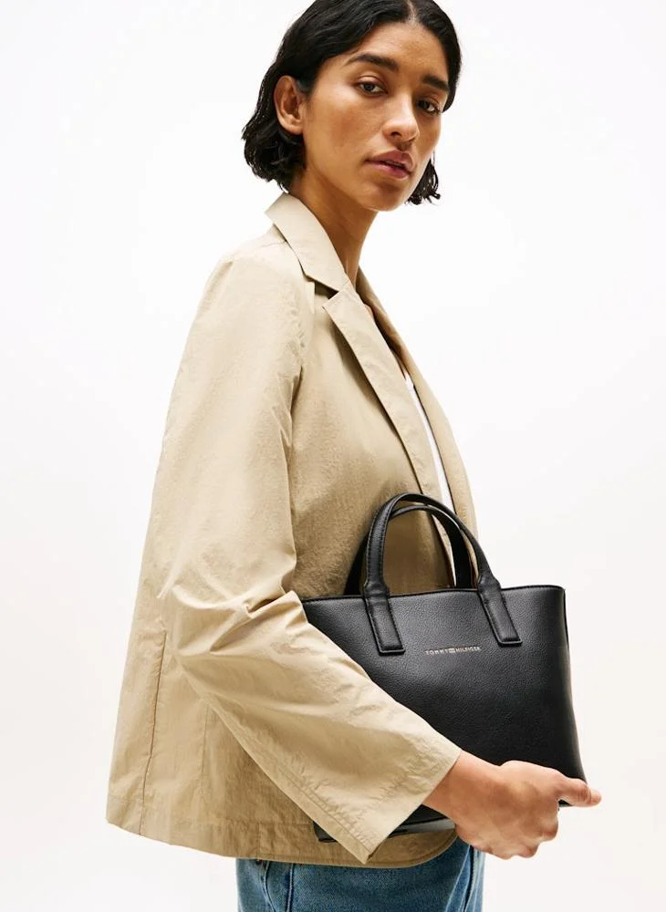 TOMMY HILFIGER Logo Detailed Zip Through Tote