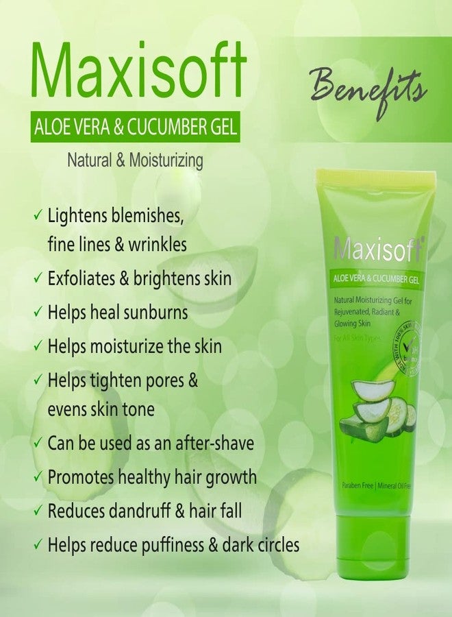 Maxisoft Aloe Vera & Cucumber Gel | Cooling & Moisturizing | Soothes Dry & Irritated Skin | Lightweight, Non-Sticky Formula | Ideal for Daily Skincare & Haircare| (120 gm- Pack of 1) - Image 5