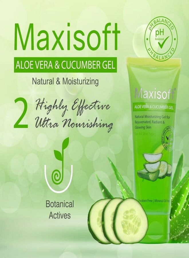 Maxisoft Aloe Vera & Cucumber Gel | Cooling & Moisturizing | Soothes Dry & Irritated Skin | Lightweight, Non-Sticky Formula | Ideal for Daily Skincare & Haircare| (120 gm- Pack of 1) - Image 3