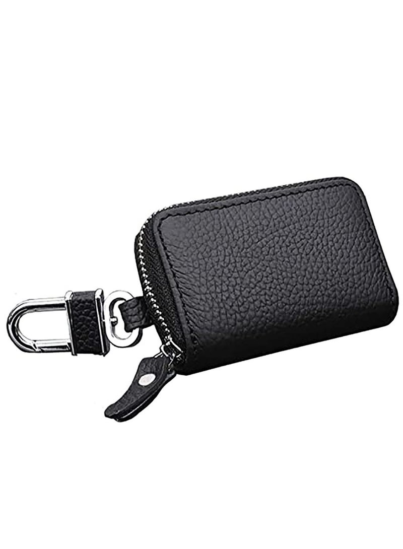 KASTWAVE Car Key Chain Key Shell Premium Leather Car Key Holder with Zipper for Car - Image 1