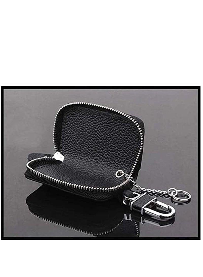 KASTWAVE Car Key Chain Key Shell Premium Leather Car Key Holder with Zipper for Car - Image 2