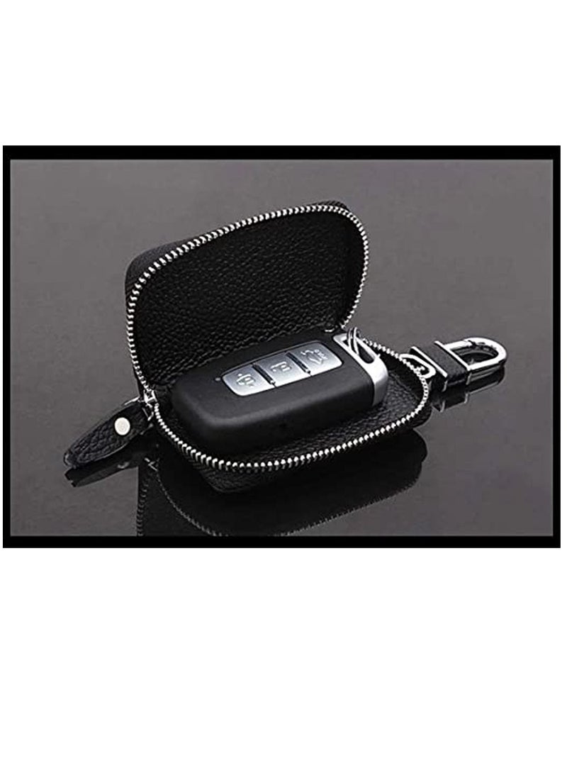KASTWAVE Car Key Chain Key Shell Premium Leather Car Key Holder with Zipper for Car - Image 3