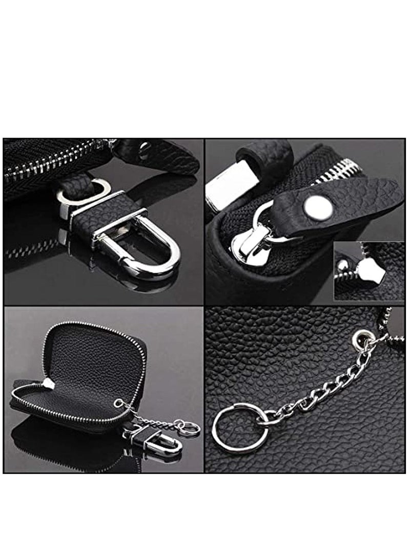 KASTWAVE Car Key Chain Key Shell Premium Leather Car Key Holder with Zipper for Car - Image 5