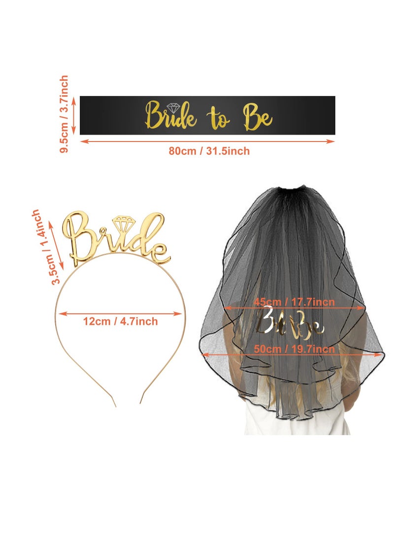 Excefore Bachelorette Party Accessories Set, Bachelorette Party Decorations Glitter Kit, 3 Piece Rose Gold Bridal Shower Decoration Accessories for Bachelorette Party Supplies - Image 3