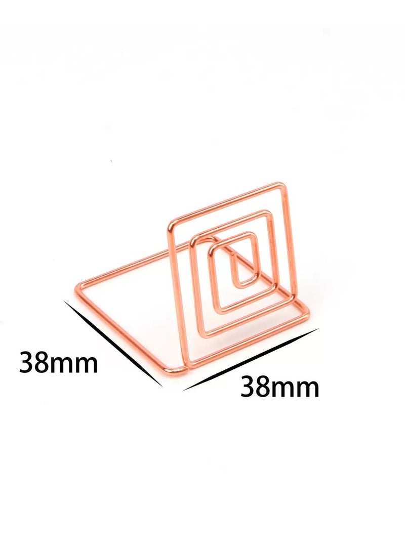 10pcs حامل بطاقة العمل mini لطيف معدن سطح المكتب عرض الوقوف لرقم الجدول مذكرة صورة الأوراق النقدية [الذهب 4 ، الفضة 3 ، الذهب الوردي 3] - Image 3