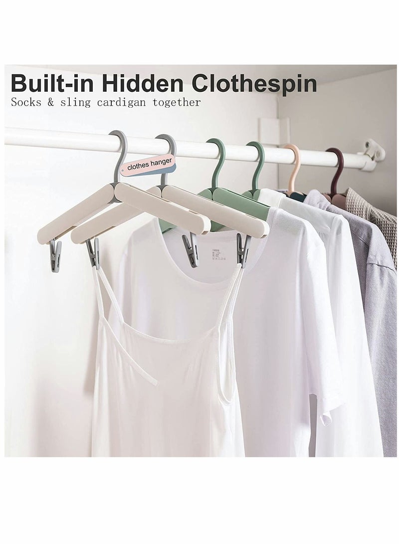 Y&D Foldable Coat Hangers Portable Travel Collapsible Hangers With Clips  For Clothes And Coats 2 Pcs  - Image 2
