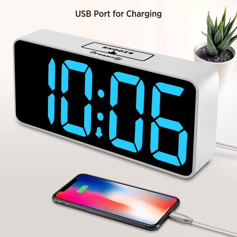 DreamSky Large Digital Alarm Clock Big Numbers for Seniors & Visually Impaired, 9 Inches Electric Clocks for Bedroom, Jumbo Display Fully Dimmable Brightness, USB Ports, Adjustable Alarm Volume - Image 4