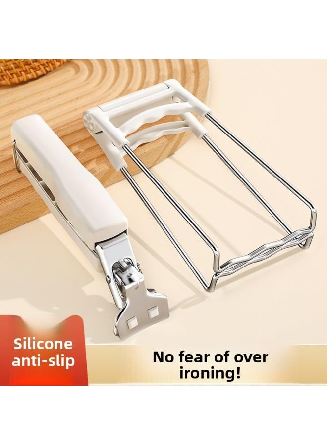 Bukela Kitchen Hot Plate Clips, Stainless Steel Bowl Clip Set, 2 Piece Folding Hot Plate Clips, Air Fryer Pot Holder, Heat Resistant Non-Slip Handle Not Easy to Fall Off - Image 4