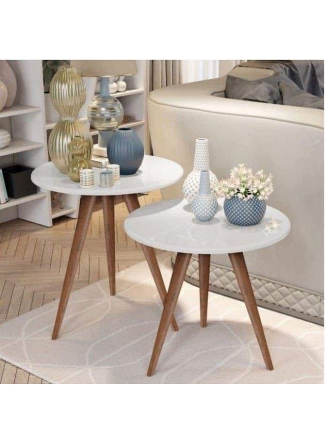 Two-piece white round table set – a modern and elegant design to suit all tastes