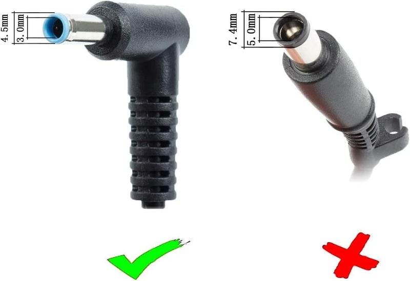 DTK شاحن كمبيوتر محمول 120W 19.5V 6.15A بديل لأجهزة HP المحمولة، سلك طاقة الكمبيوتر، محول تيار متردد، سلسلة Pavilion ENVY OMEN WASD، موصل: 4.5 × 3.0 مم - Image 3