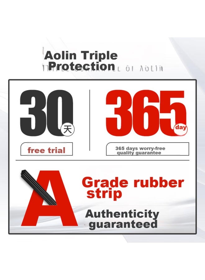 AOLIN Platinum Boneless Wiper Blade/Windshield Wiper For Mercedes-Benz Ml-Class Ml300/Ml350, 2012-Present, Mercedes-Benz Gle 2015-2017 Wiper Blade, Original Size Rubber Strip - Image 2