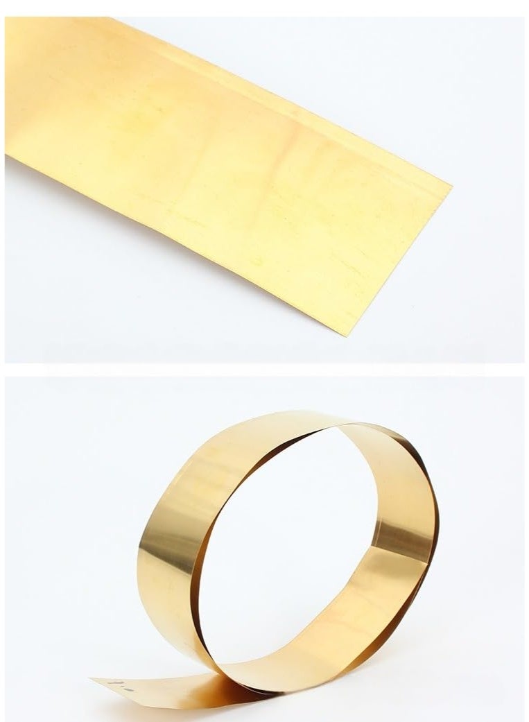Brass Sheet Roll, Brass Foil Roll Brass Strip Gold for Crafts, Electrical Repairs, Grounding(0.3X100X1000)  - Image 4