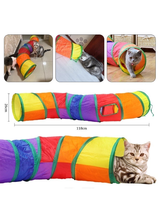 مجموعة ألعاب قطط مكونة من 14 قطعة للقطط الصغيرة في الأماكن المغلقة: ألعاب تفاعلية للحيوانات الأليفة مع مسار تمرين قناة قوس قزح - Image 5