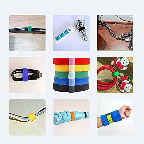 Immech - Reusable Cable Ties Strap with Double Sided Hook & Loop Wire Organizer, Cord Ties for Tablet Laptop PC TV Home Office Electronics Wire, DIY, 36 Meter (Color: Black) - Image 5