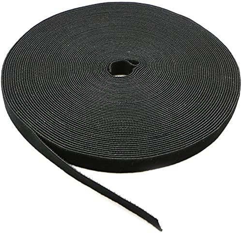 Immech - Reusable Cable Ties Strap with Double Sided Hook & Loop Wire Organizer, Cord Ties for Tablet Laptop PC TV Home Office Electronics Wire, DIY, 36 Meter (Color: Black) - Image 1
