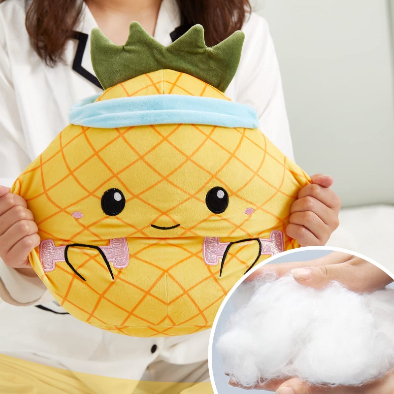 BSTAOFY Cute Pineapple Fruit Soft Plush Pillow Llifting A Barbell Working Out Squishy Animal Cushion Body Pillow Birthday for Toddler Kids Boys Girls  14 - Image 2
