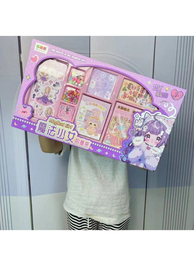 Cute Hand Account DI Set Gift Box High Value Students Kindergarten Push Gift Hand Account Book Gift Box Full Set-Color:6603 Magic Girl Goo Card Set  - Image 4
