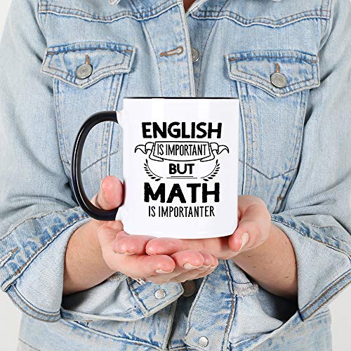 Casitika Funny Math Mug for Teachers. English is Important but Math is Importanter 11 oz Geek Coffee Cup. Mathematician Jokes Gift Idea for Professor or Student. - Image 4