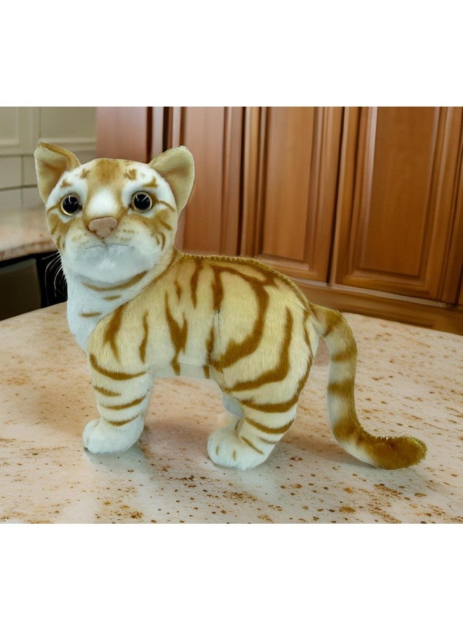 تيكلز لعبة قطة تيكلز واقفة محشوة ناعمة على شكل حيوان للأطفال الأولاد والبنات، هدايا عيد الميلاد (الحجم: 20 سم، اللون: أصفر) - Image 1