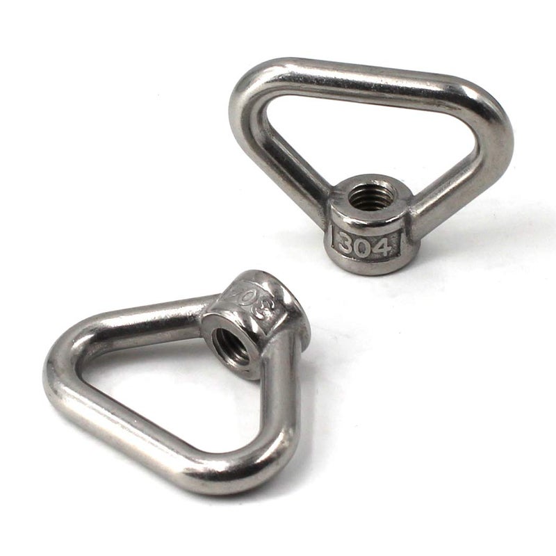 SeeRaphee 304 Stainless Steel Eye Nut M12 Triangle Ring Shape Lifting Eye Nut Set Threaded Nut Fastener 4PCS - Image 2