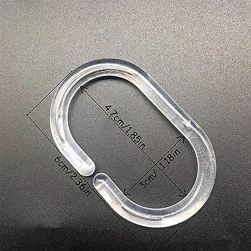 Resze 24 PCS Shower Curtain Rings, Plastic Clear Shower Curtain Hooks, C-Shaped Rings Hook Hanger Bathroom Shower Window Rod - Image 5