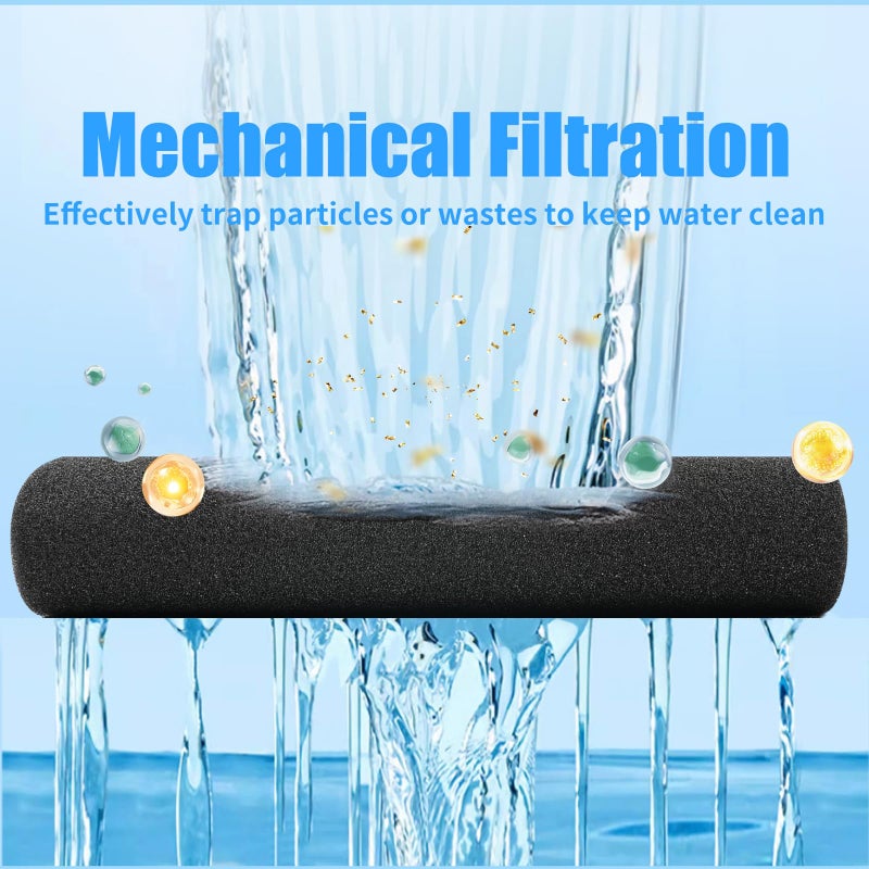 AQUANEAT 2 Pack Aquarium Bio Sponge Filter Media Pad Cut-to-Size Open Cell Foam Sheet for Fish Tank Sump (9" x 9" x 0.5") Black - Image 3