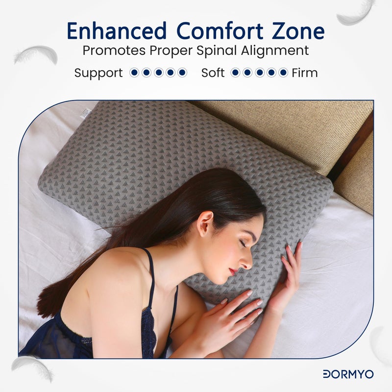 Dormyo 2.5 Inch Height Memory Foam Pillow for Neck Pain and Shoulder Pain - Orthopedic Gel Infused Memory Foam Soft Pillows for Sleeping - Pack of 1 Luxe - Image 3