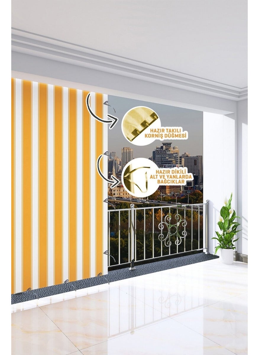 AL-CA HOME 360 ​​x 250 cm Yellow Colored Balcony Curtain  - Image 2