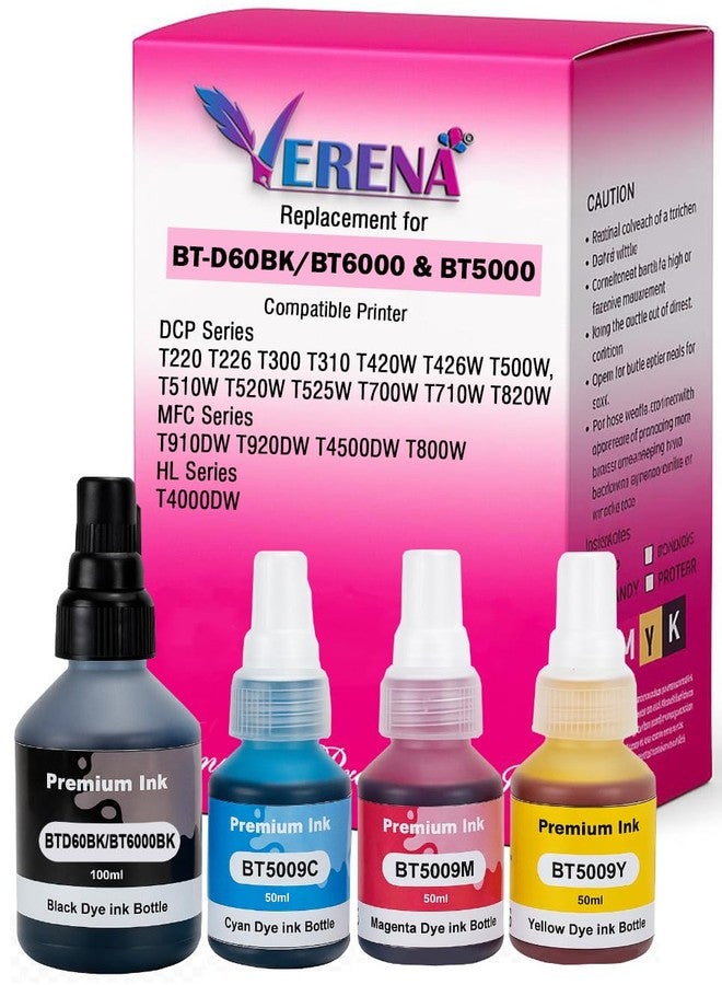 VERENA BT60Bk/BT6000BK / 5000Y/C/M Compatible for Brother HL T4000DW,DCP -T220,DCP-T300,DCP -T310,DCP-T420W,DCP-T500W,DCP-T510W,DCP-T520W,DCP-T700W,DCP-T710W,DCP-T720DW,DCP-T8200DW,DCP-T825DW Printers - Image 1