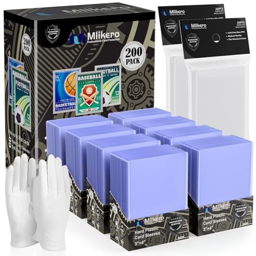 Mlikero 400 Card Sleeves Top Loaders for Cards 3X4 Toploaders for Cards Premium Baseball Card Protectors Hard Plastic for Sports and Game Cards 200 Top Loaders 200 Clear Sleeves - Image 1