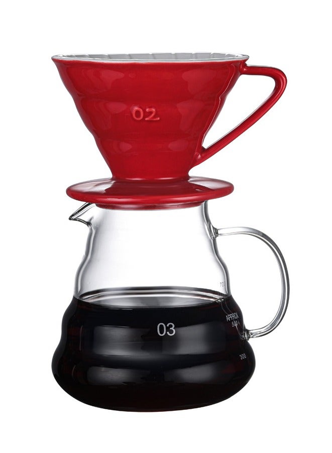 RANK Drip set v60, a coffee machine consisting of a funnel 02 and a glass server 03 - Image 1