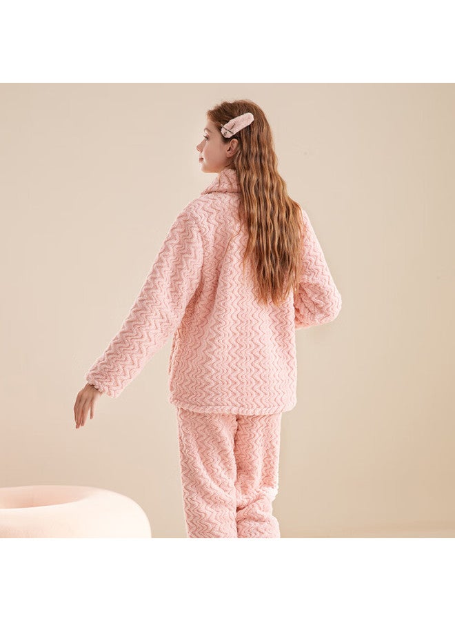 Fenton Fenteng Couple's Pajamas, Autumn And Winter Double-sided Puff Fleece, Thickened Warm Women's Loungewear Set - Image 1