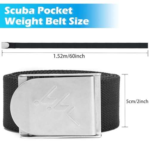 MOOCY Diving 55" Long 2" Webbing Belt with Stainless Steel Buckle - Image 3