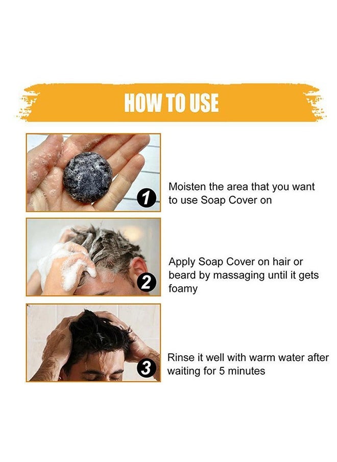 هومتوبس شامبو Black Soap Grey Coverage Bar 50 جم ، صابون سواد الشعر مع مستخلصات عشبية نباتية لنمو الشعر ومحلول خال من الصبغة للشعر الرمادي  - Image 4