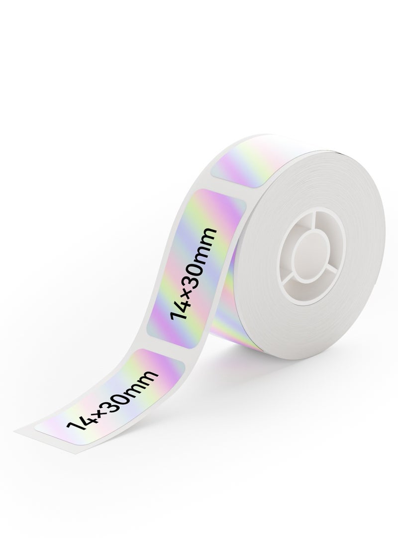NIIMBOT Thermal Transfer Laser Labels 14×30mm,190 Labels/Roll, for N1 Label Maker, Laser PET Material, Waterproof and High-Temperature Resistance, Long Storage Time, Silver Laser - Image 1