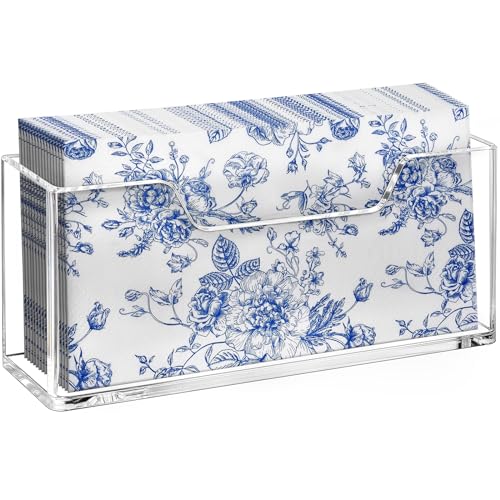 Kordory Acrylic Guest Towel Holder for Bathroom, Clear Waterproof Splashing Vertical Napkin Holder for Kitchen, Disposable Hand Towel Holder, Modern Dining Table Napkin Tray for Home, Hotel, Office - Image 1
