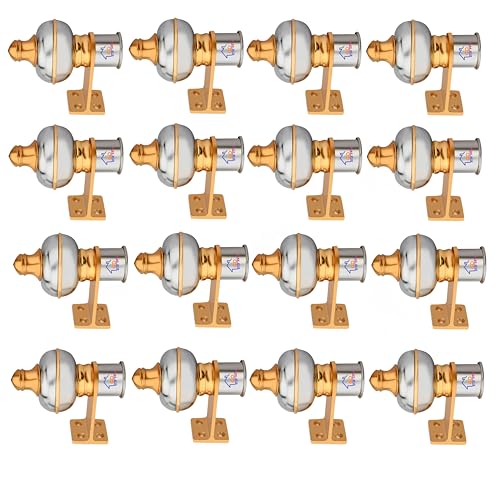GHAR DWAR Curtain Bracket Parda Holder with Support 1 Inch Rod Pocket Finials Door and Window Rod Support for Window & Door Curtain Fitting (Pack of 8, Silver) - Image 1