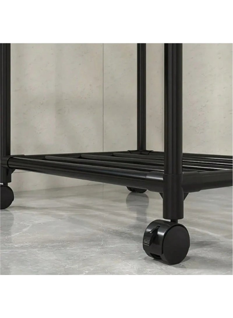 LINGWEI Six-tier Kitchen Rack metal storage shelves 38x160x30cm Multi-functional Space-Saver with Locking Wheels - Image 5