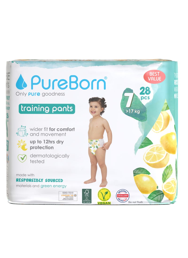 PureBorn - حفاظات بولو مزدوجة الحجم 7 - 28 قطعة - Image 1